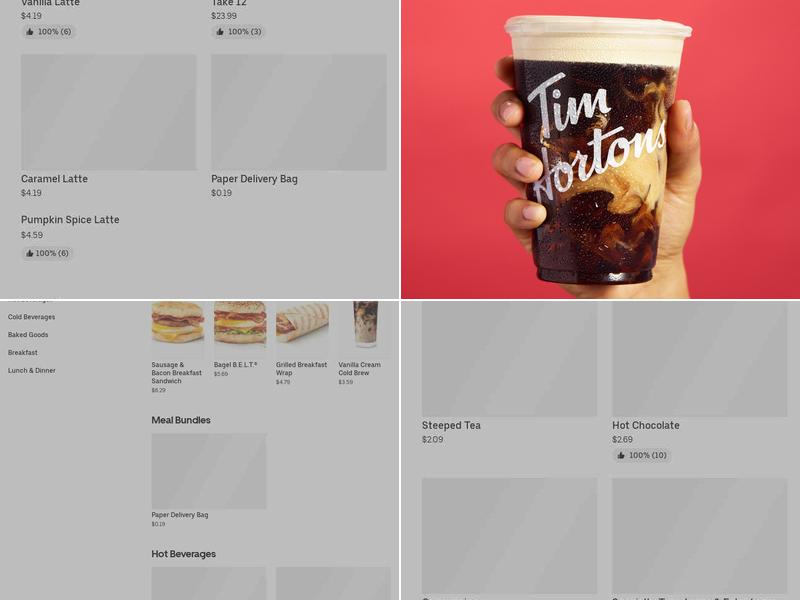 Tim Hortons Menu