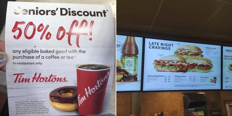Tim Hortons Menu