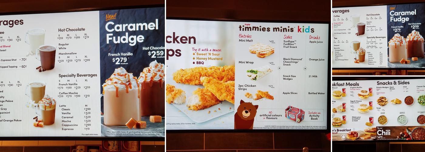 Tim Hortons Menu