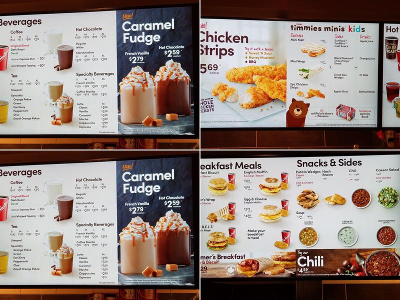 Tim Hortons Menu