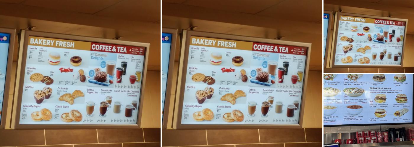 Tim Hortons Menu