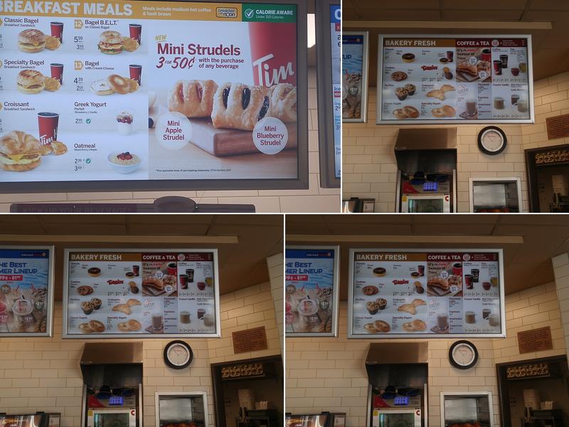 Tim Hortons Menu