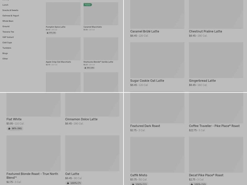 Starbucks Menu