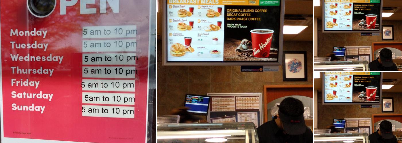 Tim Hortons Menu