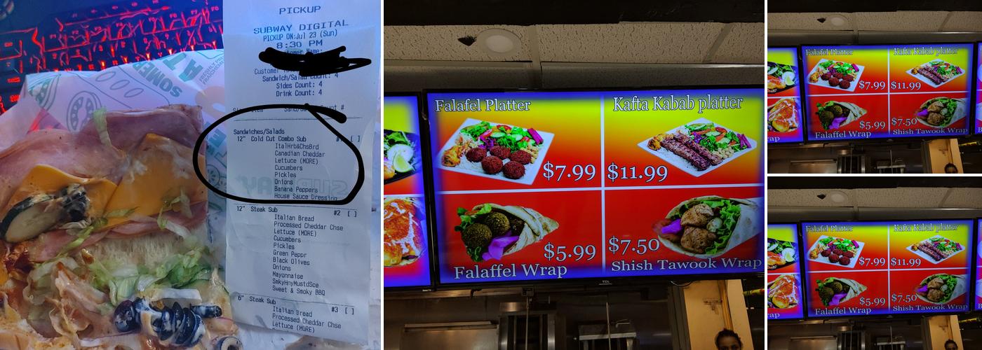 Subway Menu