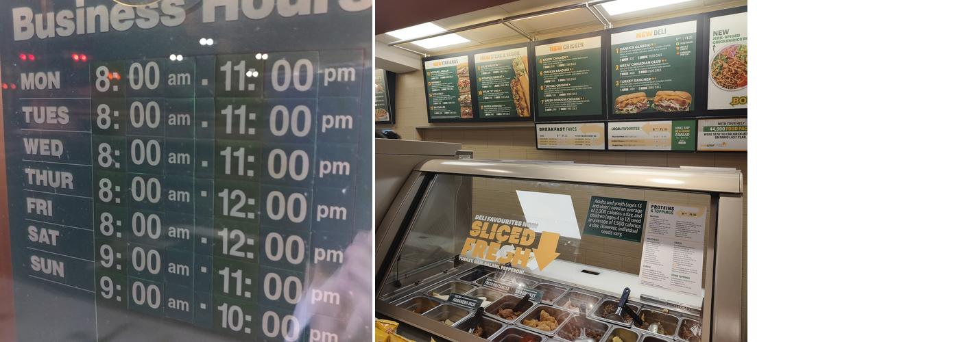 Subway Menu