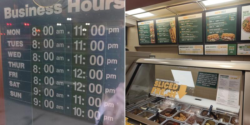 Subway Menu