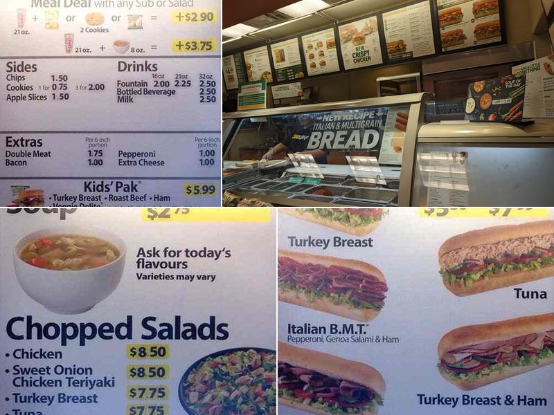 Subway Menu