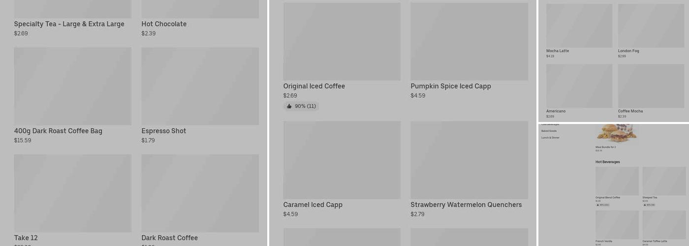 Tim Hortons Menu