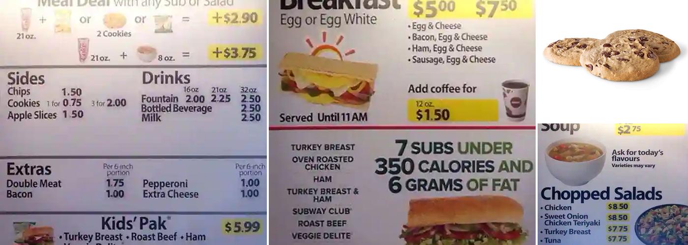 Subway Menu
