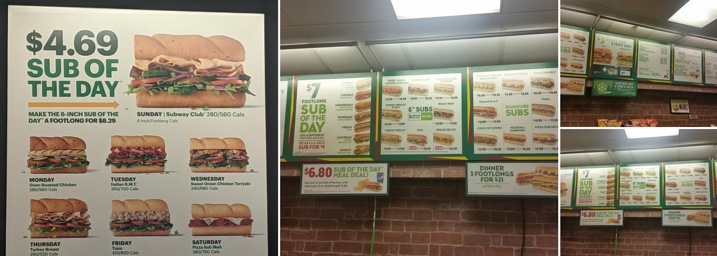 Subway Menu