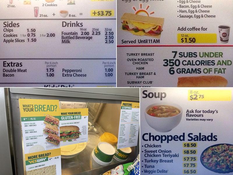 Subway Menu