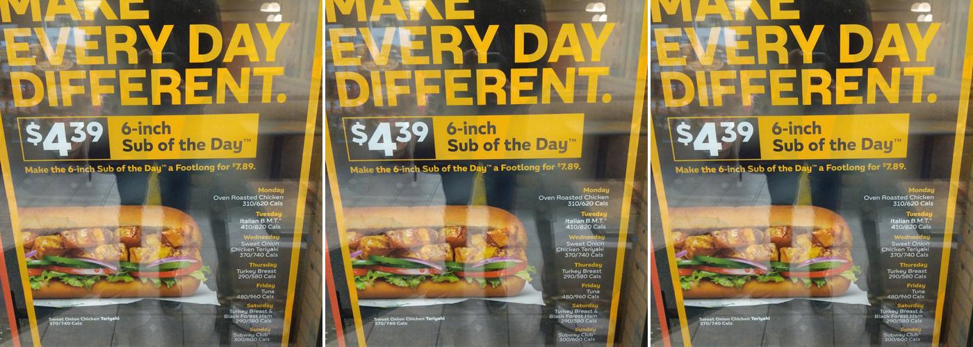 Subway Menu