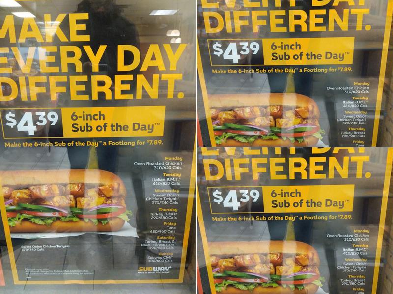 Subway Menu