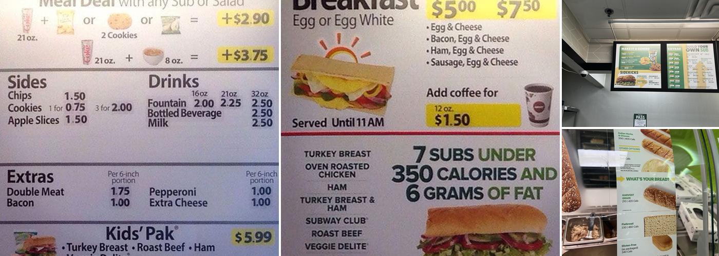 Subway Menu
