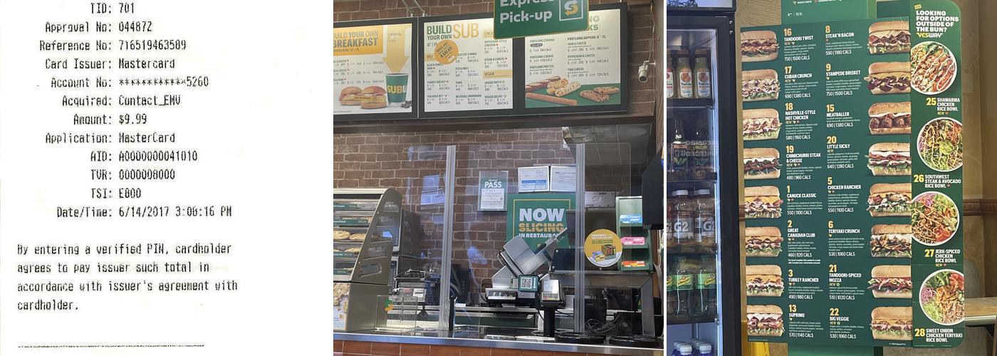 Subway Menu