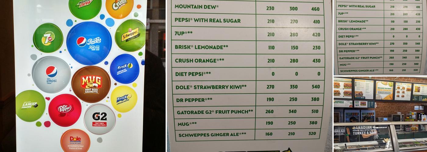 Subway Menu