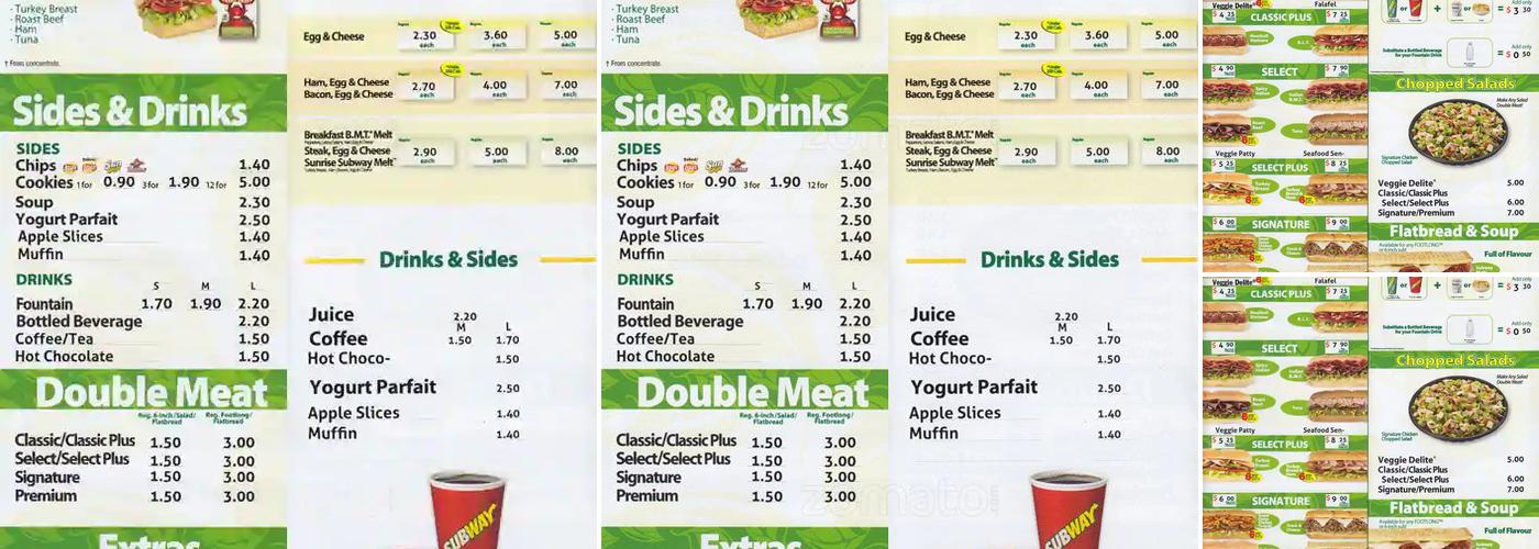 Subway Menu