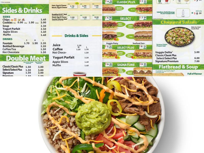 Subway Menu