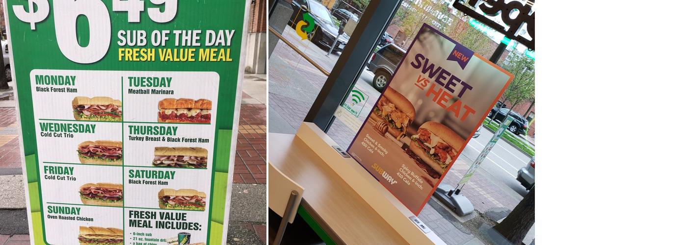 Subway Menu