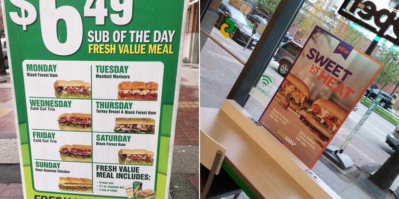 Subway Menu
