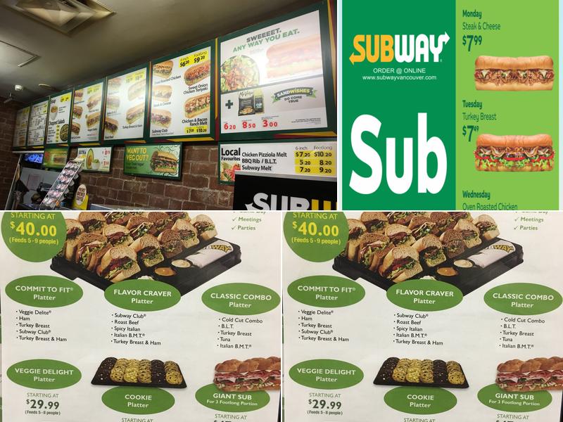 Subway Menu