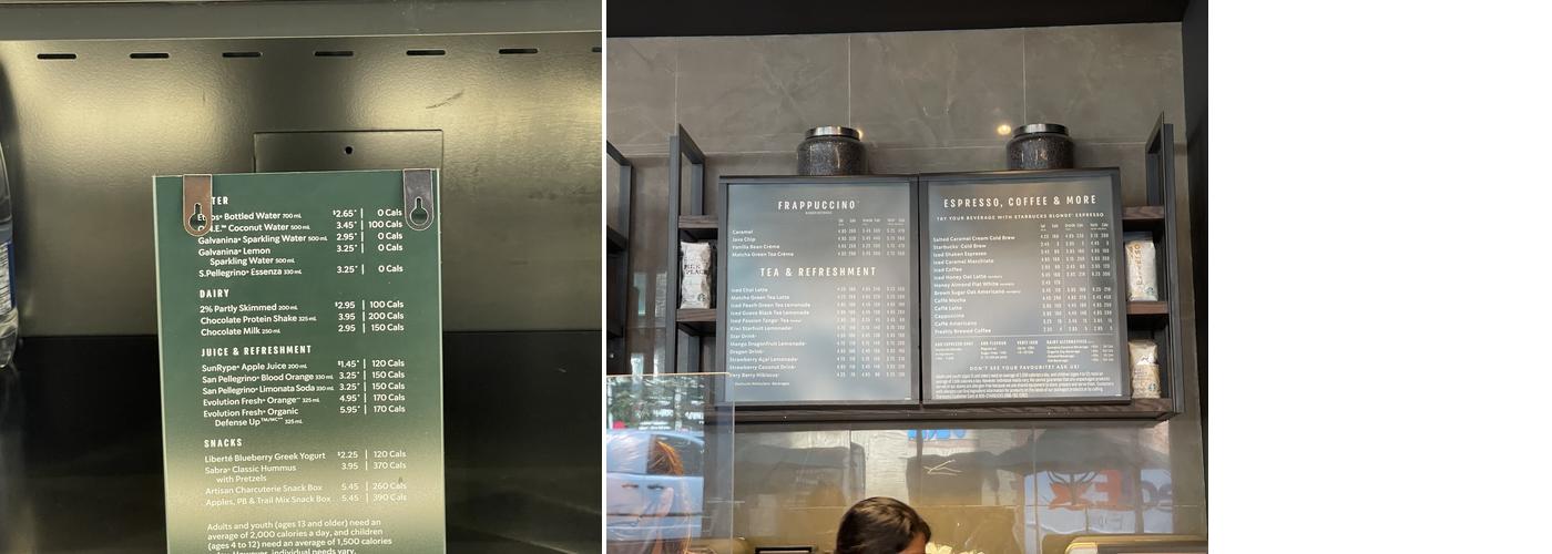 Starbucks Menu