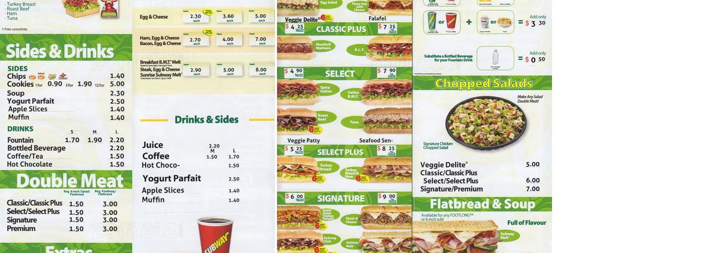 Subway Menu