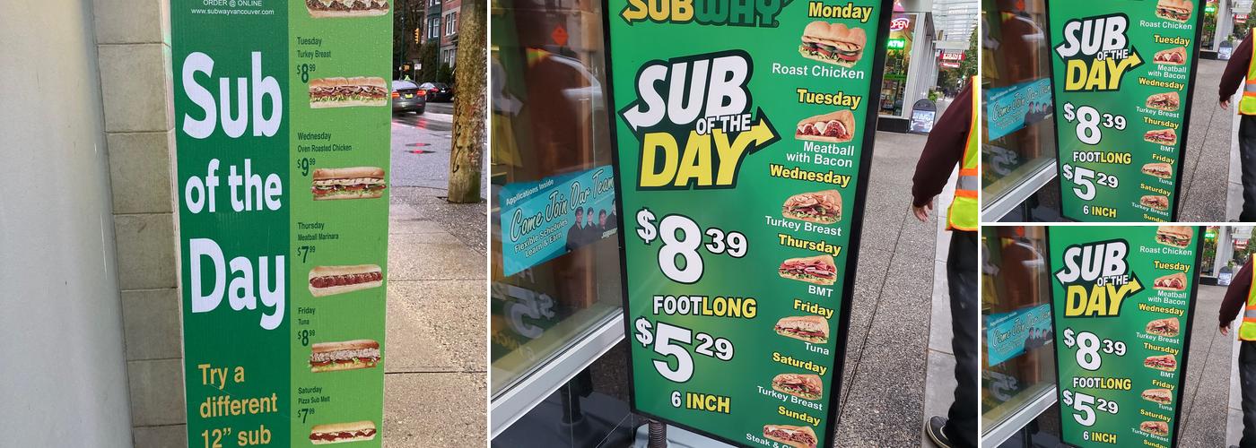 Subway Menu