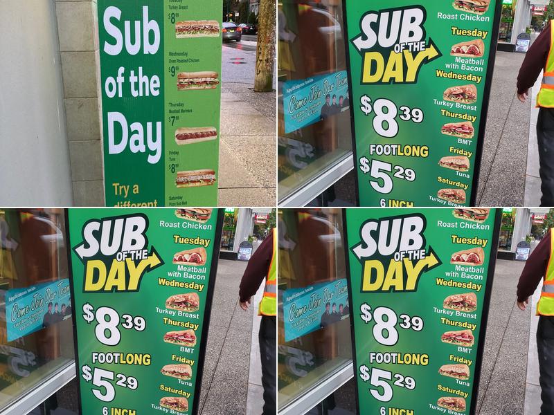 Subway Menu
