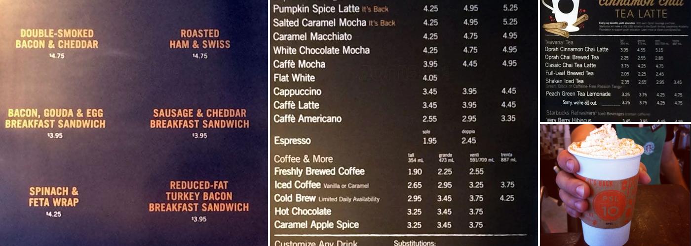 Starbucks Menu