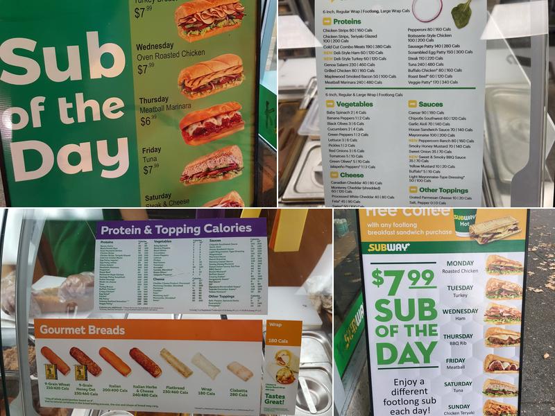 Subway Menu