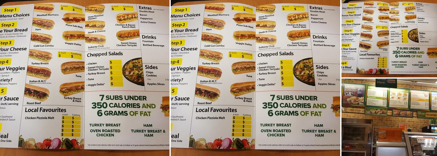 Subway Menu