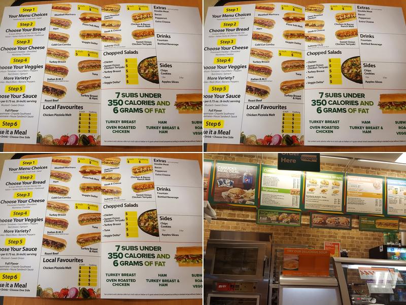 Subway Menu