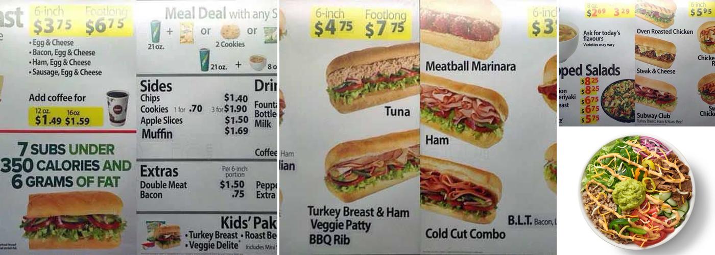Subway Menu