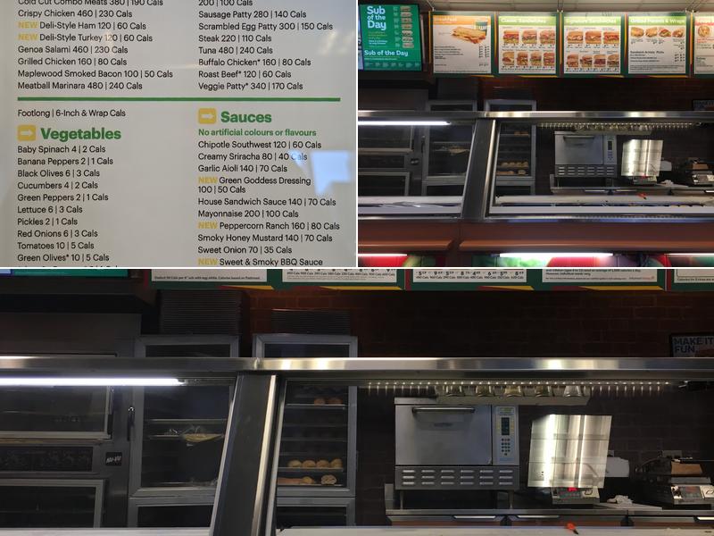 Subway Menu