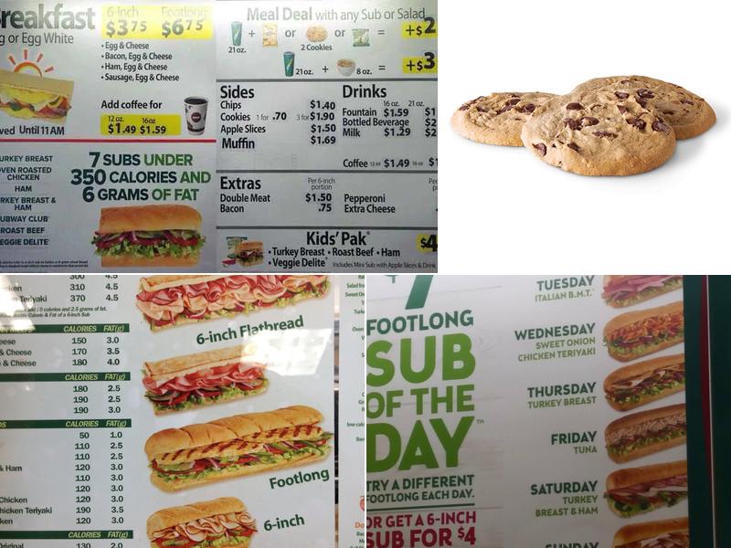 Subway Menu