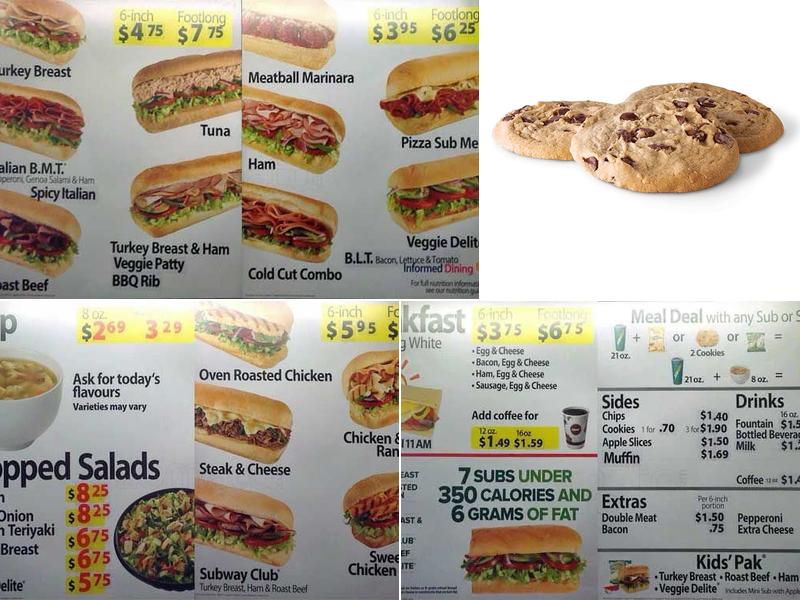 Subway Menu