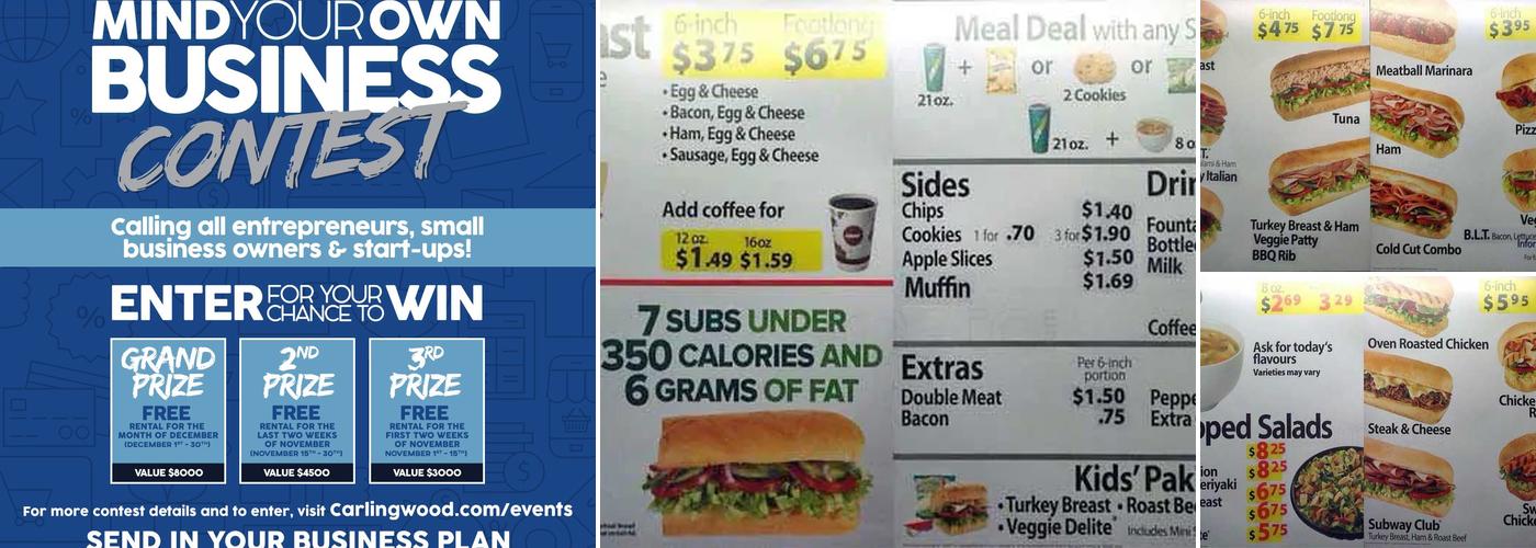 Subway Menu