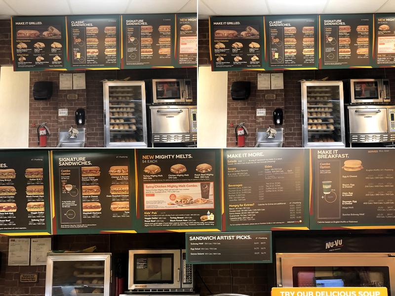 Subway Menu