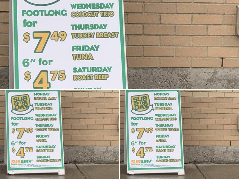 Subway Menu