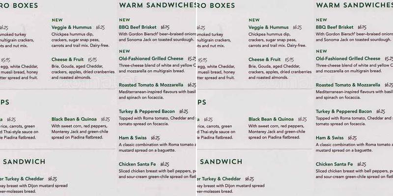 Starbucks Menu