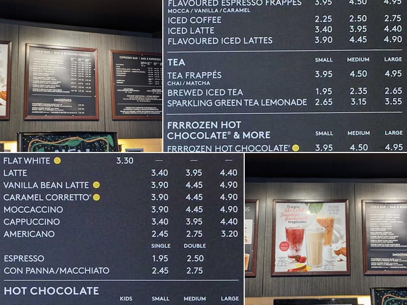 Second Cup Café Menu