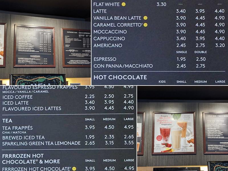 Second Cup Café Menu