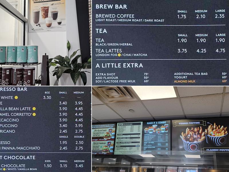 Second Cup Café Menu