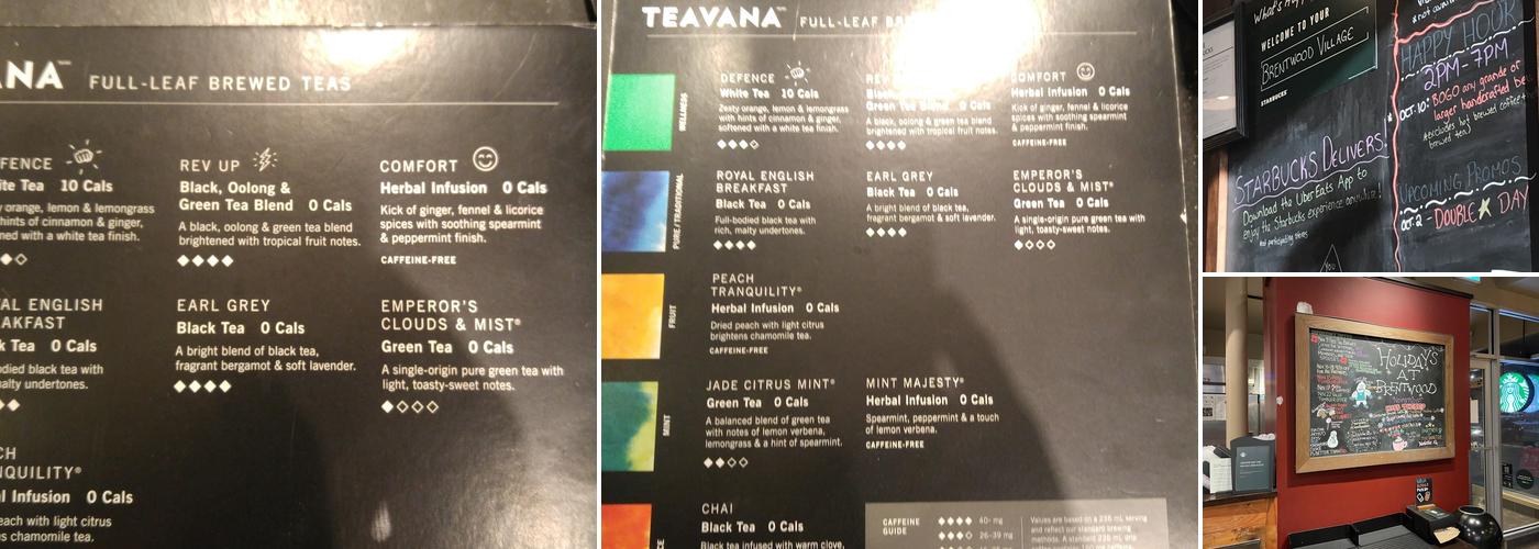 Starbucks Menu