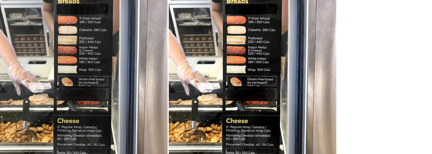 Subway Menu
