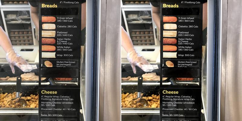 Subway Menu