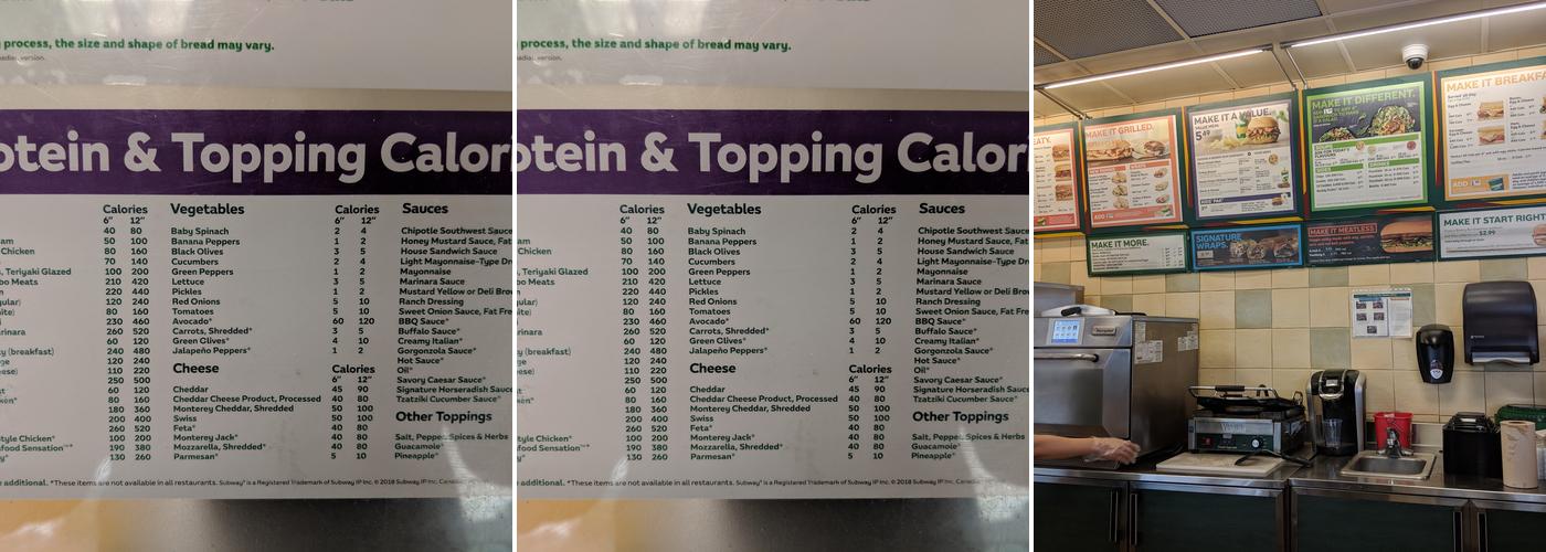 Subway Menu