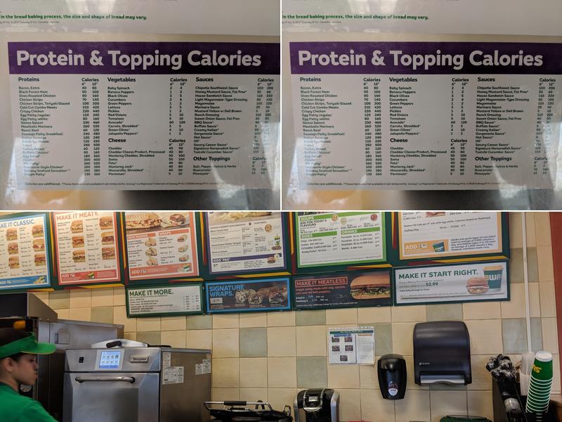 Subway Menu